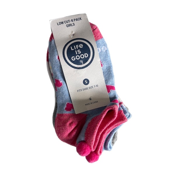 Life Is Good Girls’ Crew/ Low Cut Socks Cozy Florals/Fun Prints Shoe Size 7-10 - Picture 7 of 8